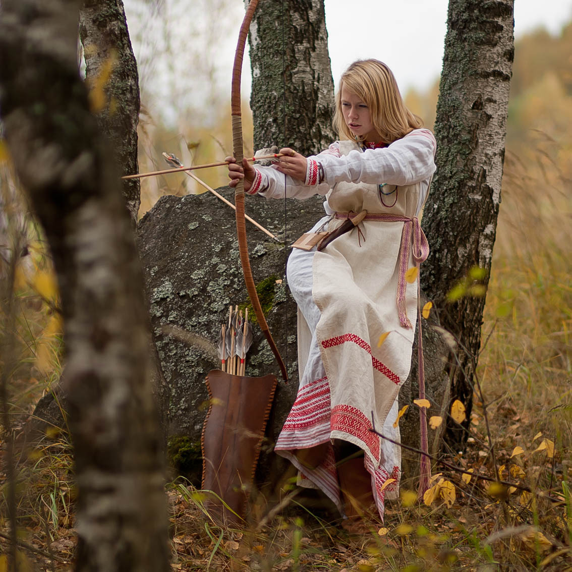 Sexy photo Girls in Slavic costumes in Pasto